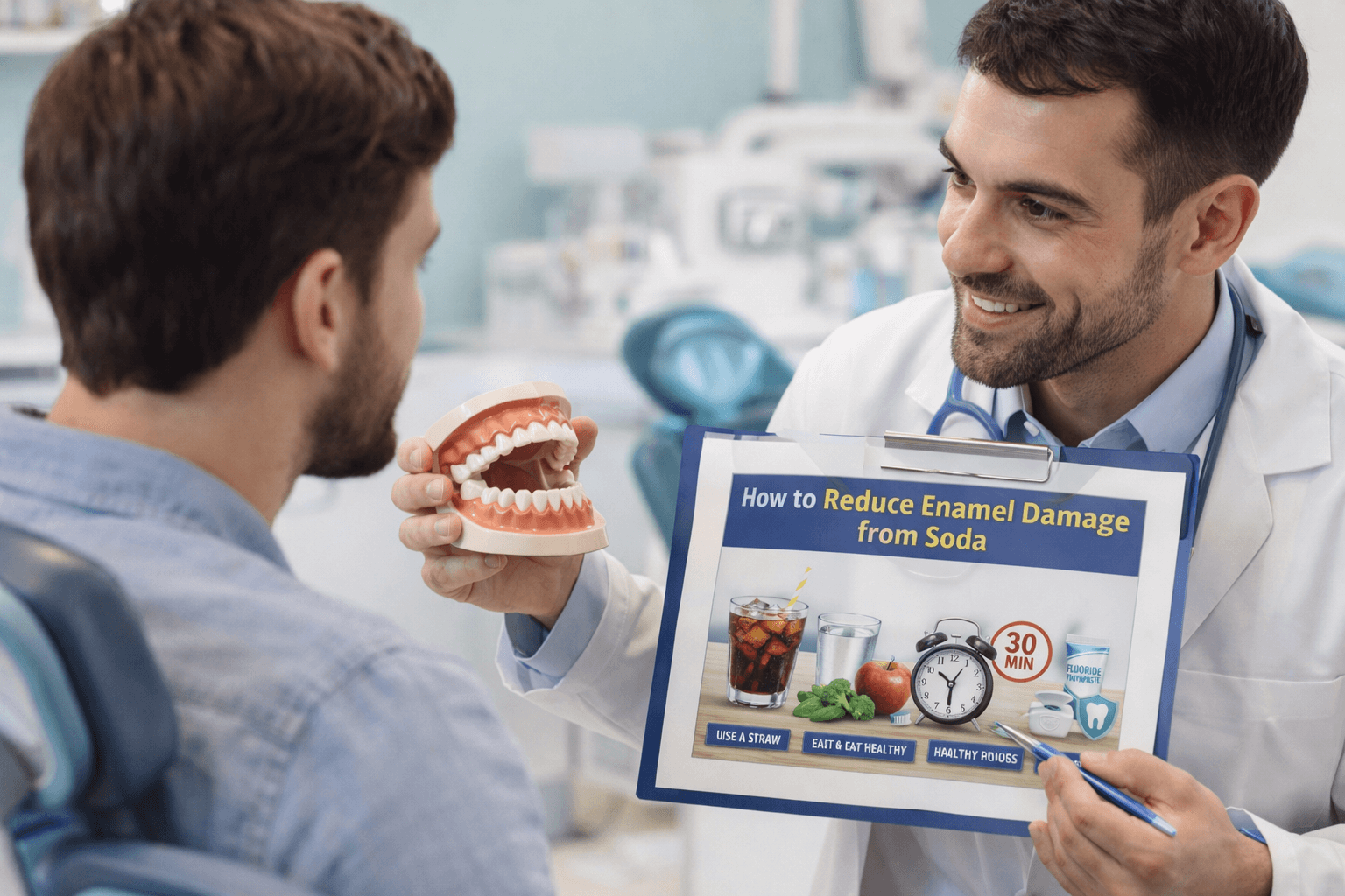 How to reduce enamel damage from soda